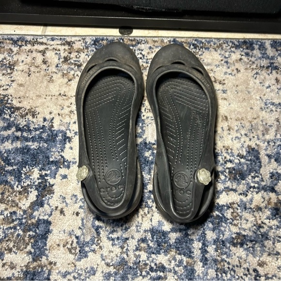 Crocs Jayna Black Slingback Slip On Flats Size 8 - Picture 7 of 11